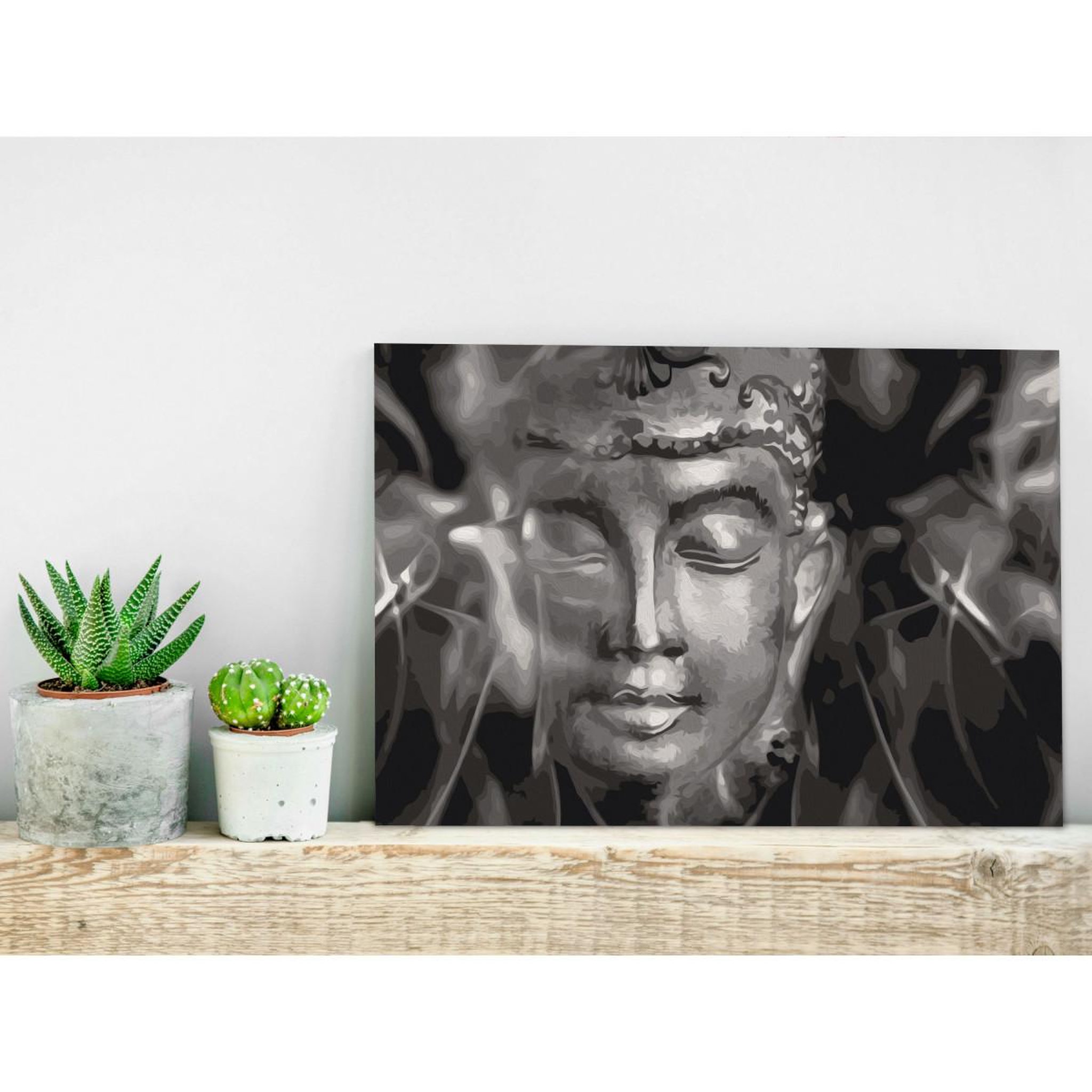 Voir la diapositive 2 : Paris Prix Tableau à Peindre Soi-Même  Buddha in Black & White  40x60cm