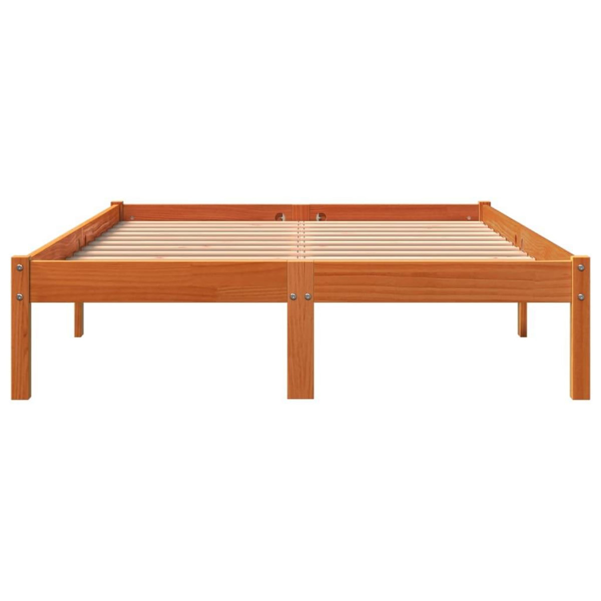 VIDAXL Cadre de lit sans matelas cire marron 140x200cm bois pin massif