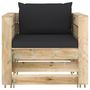 Voir la diapositive 3 : VIDAXL Salon de jardin 2 pcs avec coussins Bois impregne de vert