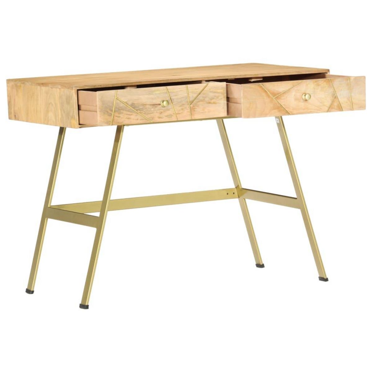 VIDAXL Bureau avec tiroirs 100x55x75 cm bois solide de manguier