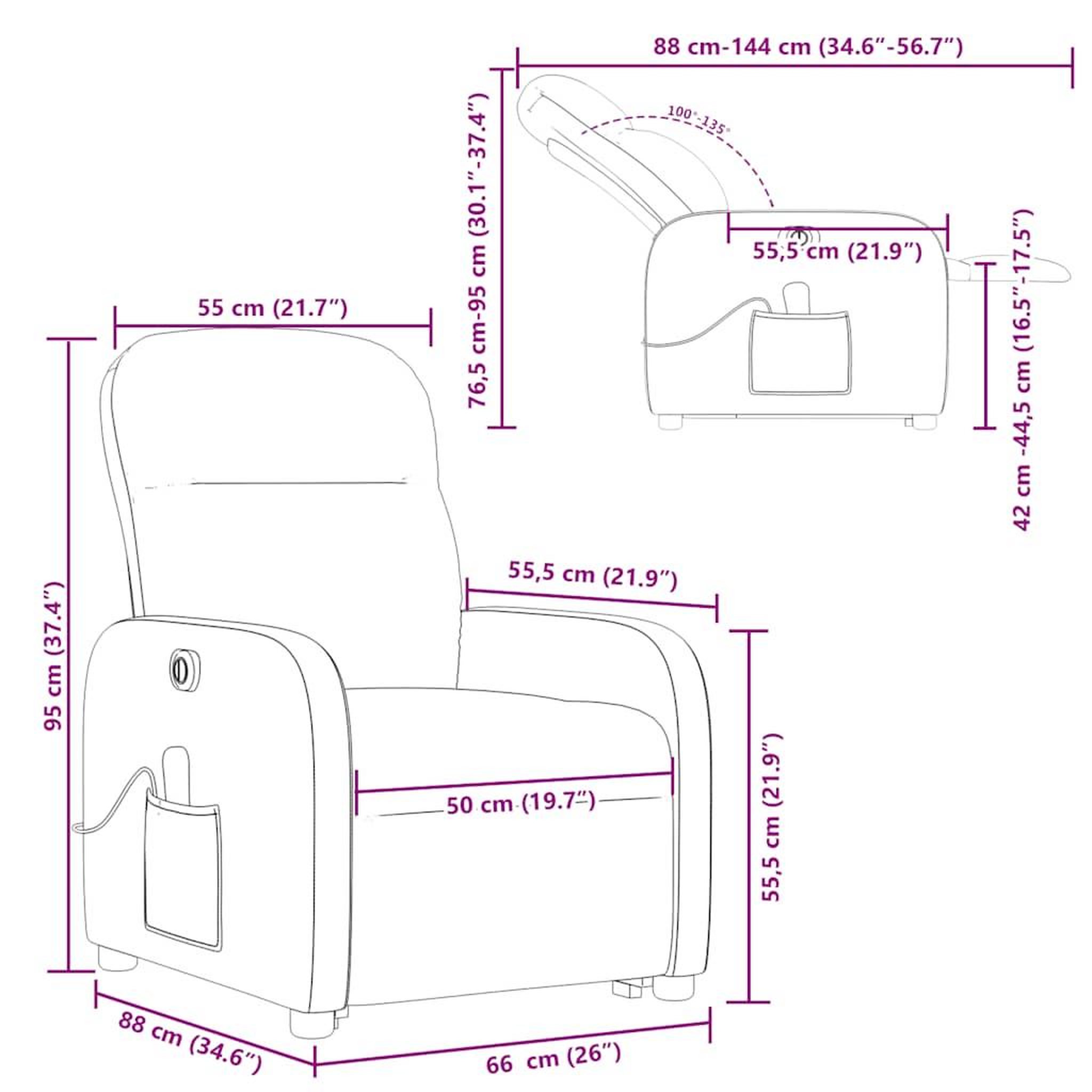 Voir la diapositive 6 : VIDAXL Fauteuil inclinable de massage electrique Vert fonce Tissu