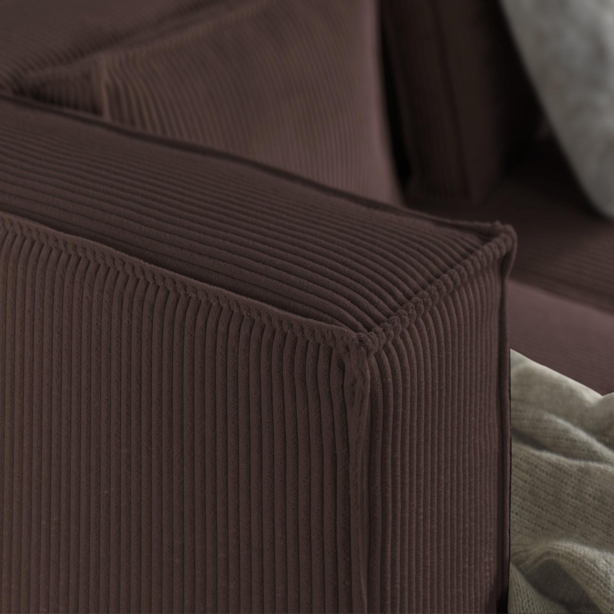 Voir la diapositive 4 : BEST MOBILIER Stella - canapé panoramique en u - 7 places - en velours côtelé