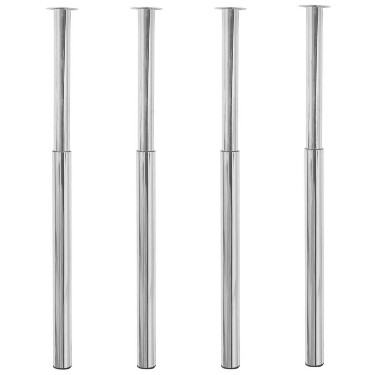 VIDAXL Pieds de table telescopiques 4 pcs Chrome 710 mm - 1100 mm