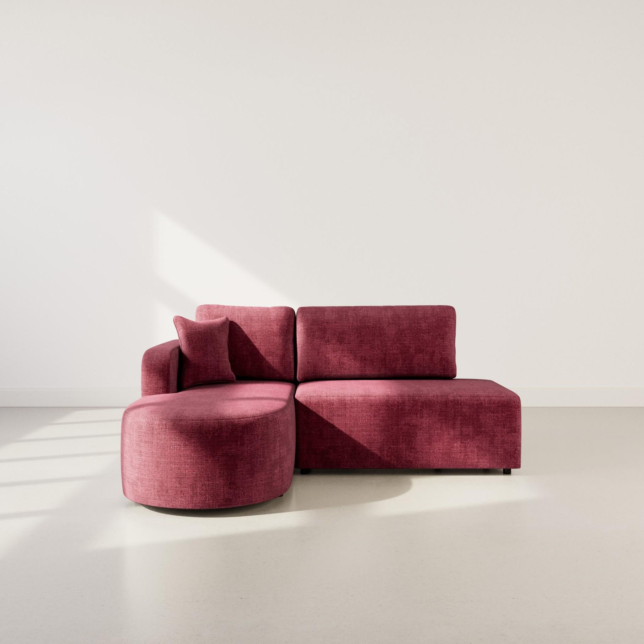 Voir la diapositive 5 : BEST MOBILIER Miro - canapé d'angle gauche 4 places convertible avec coffre en velours texturé
