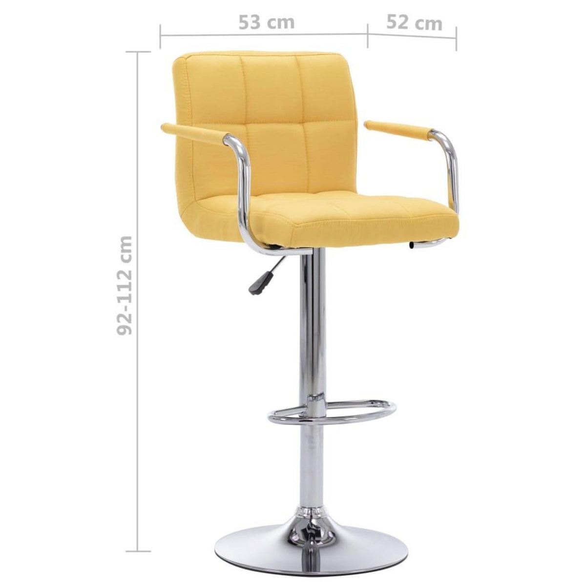 VIDAXL Chaise de bar Jaune Tissu