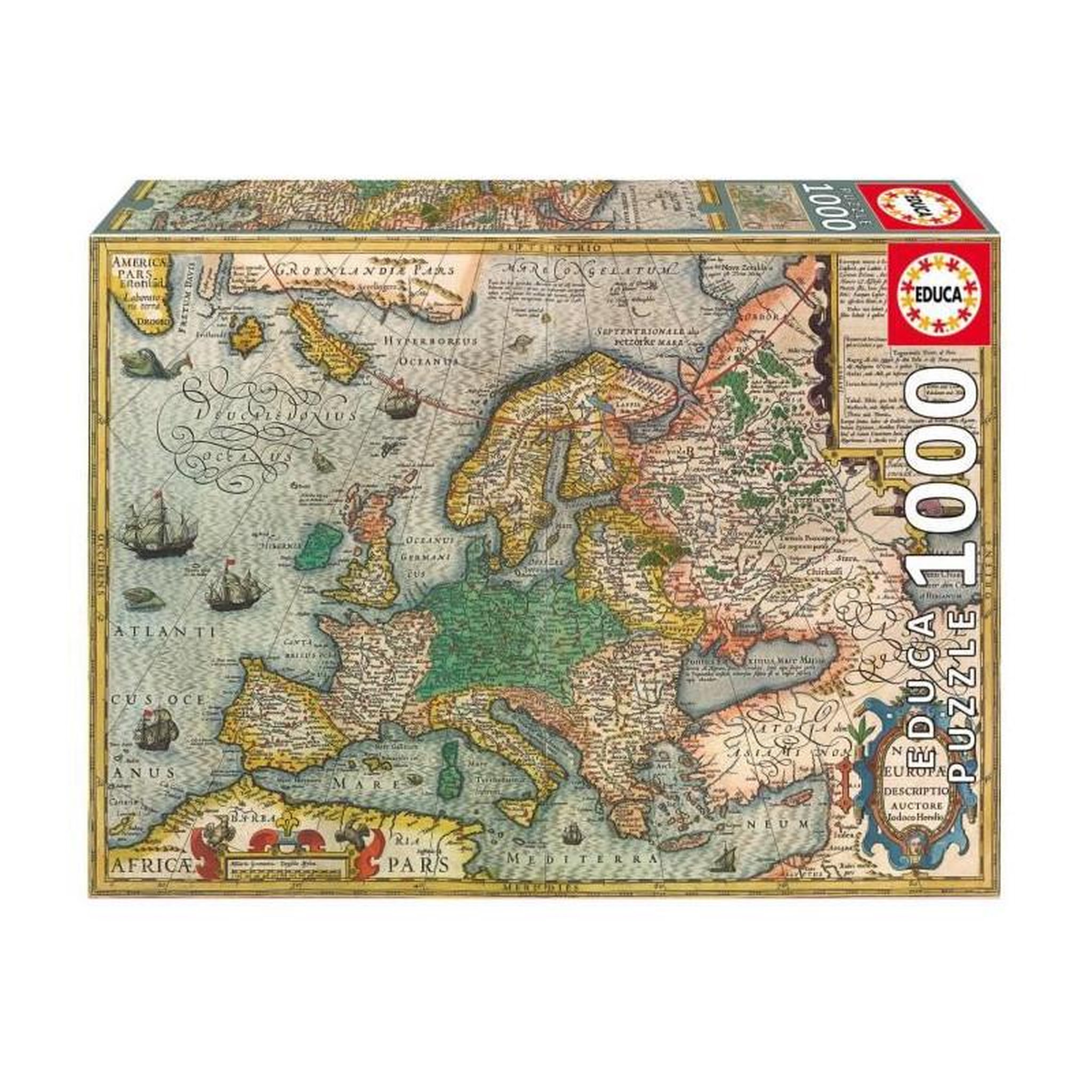 Voir la diapositive 2 : EDUCA CARTE D'EUROPE - Puzzle de 1000 pieces