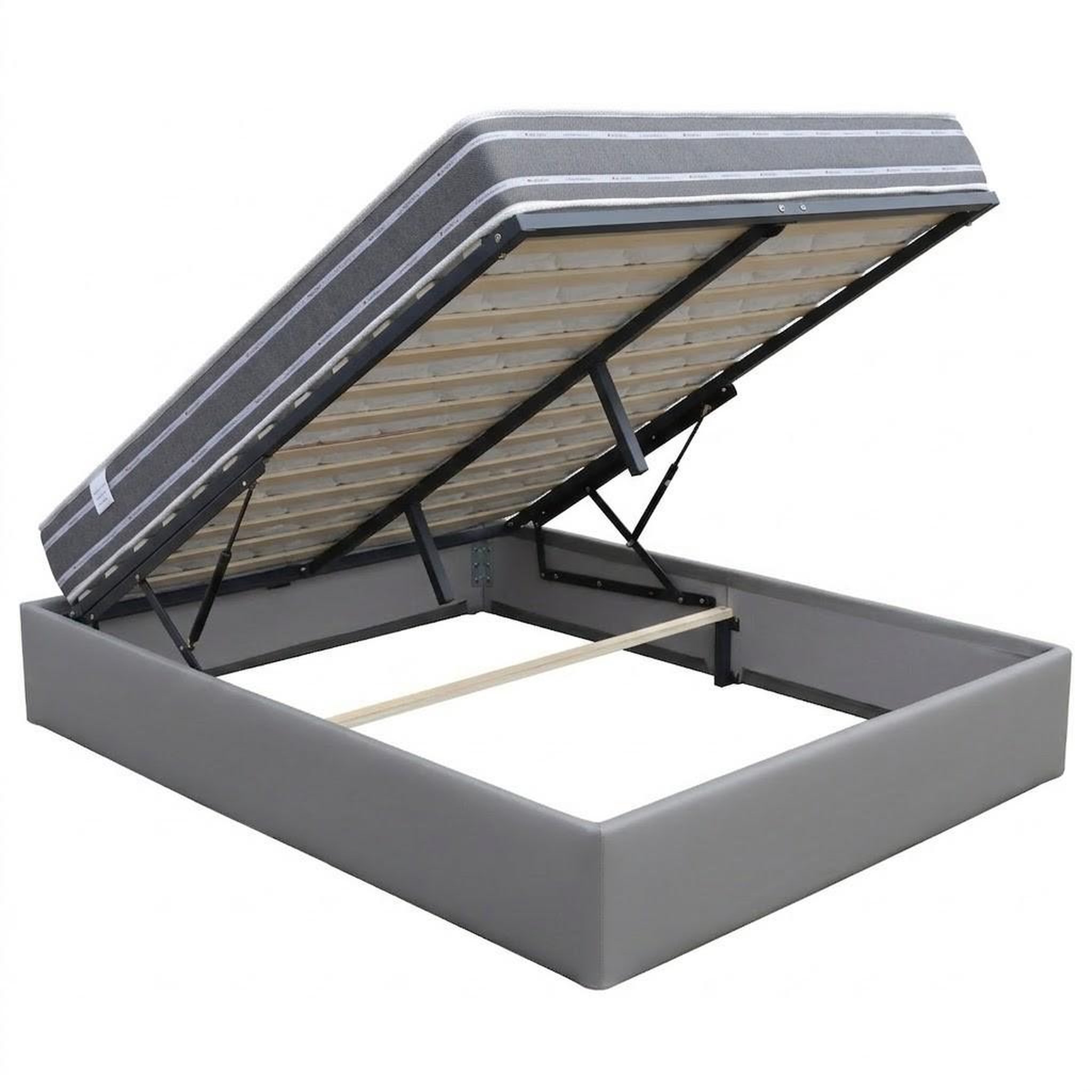 Voir la diapositive 2 : KING OF DREAMS Ensemble Lit Coffre et Matelas  Ferme Très Respirant Tissu