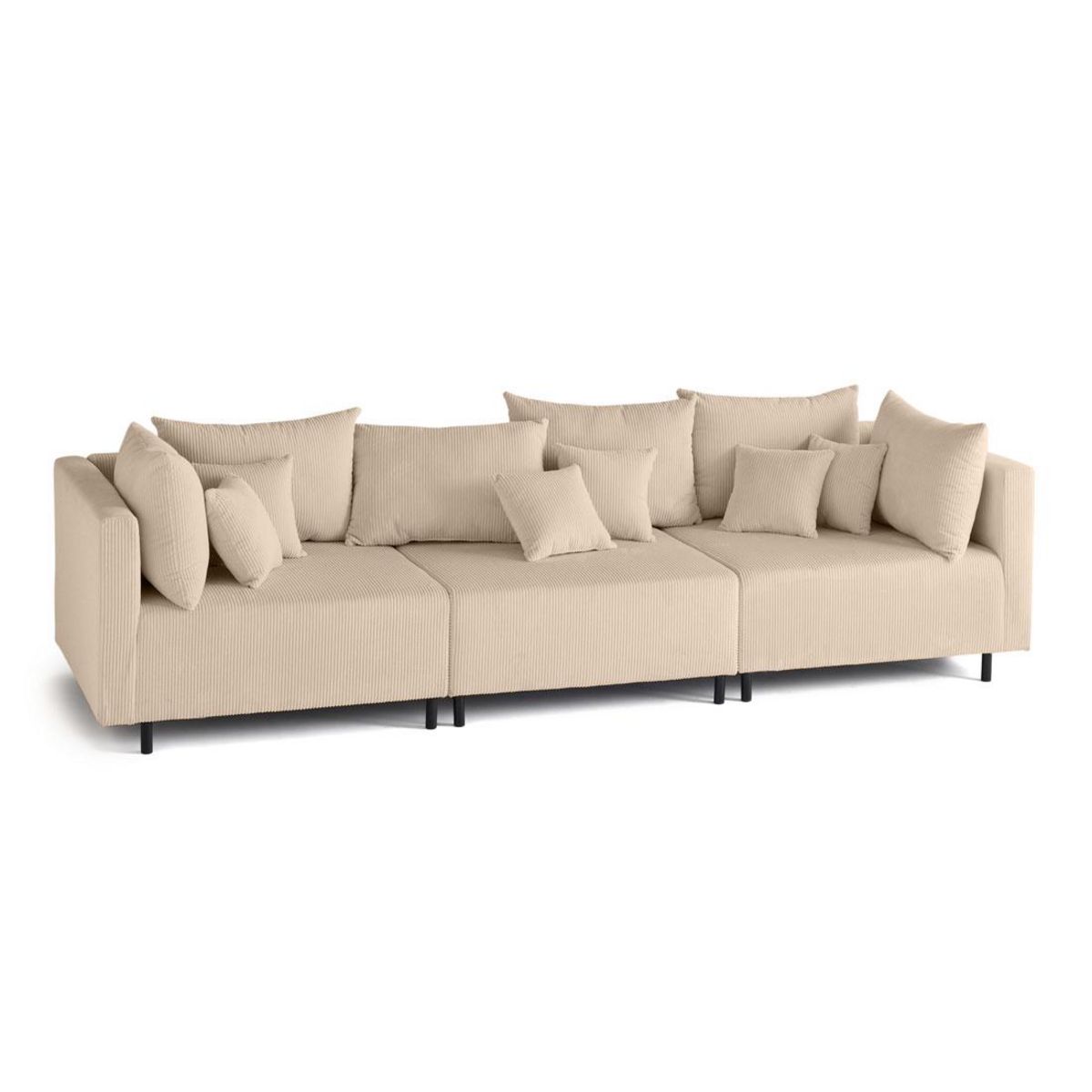 LISA DESIGN Edinburg - canapé modulable 3 places - velours côtelé