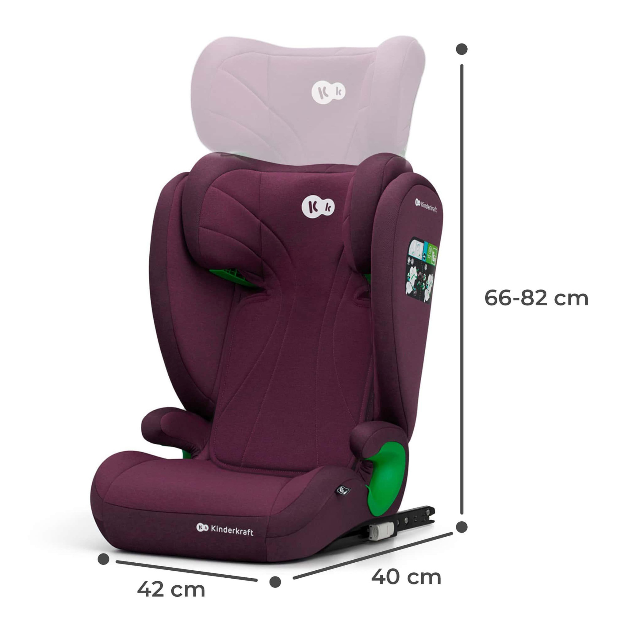 Voir la diapositive 6 : KINDERKRAFT Rehausseur auto isofix groupe 2 3 siege reglable
