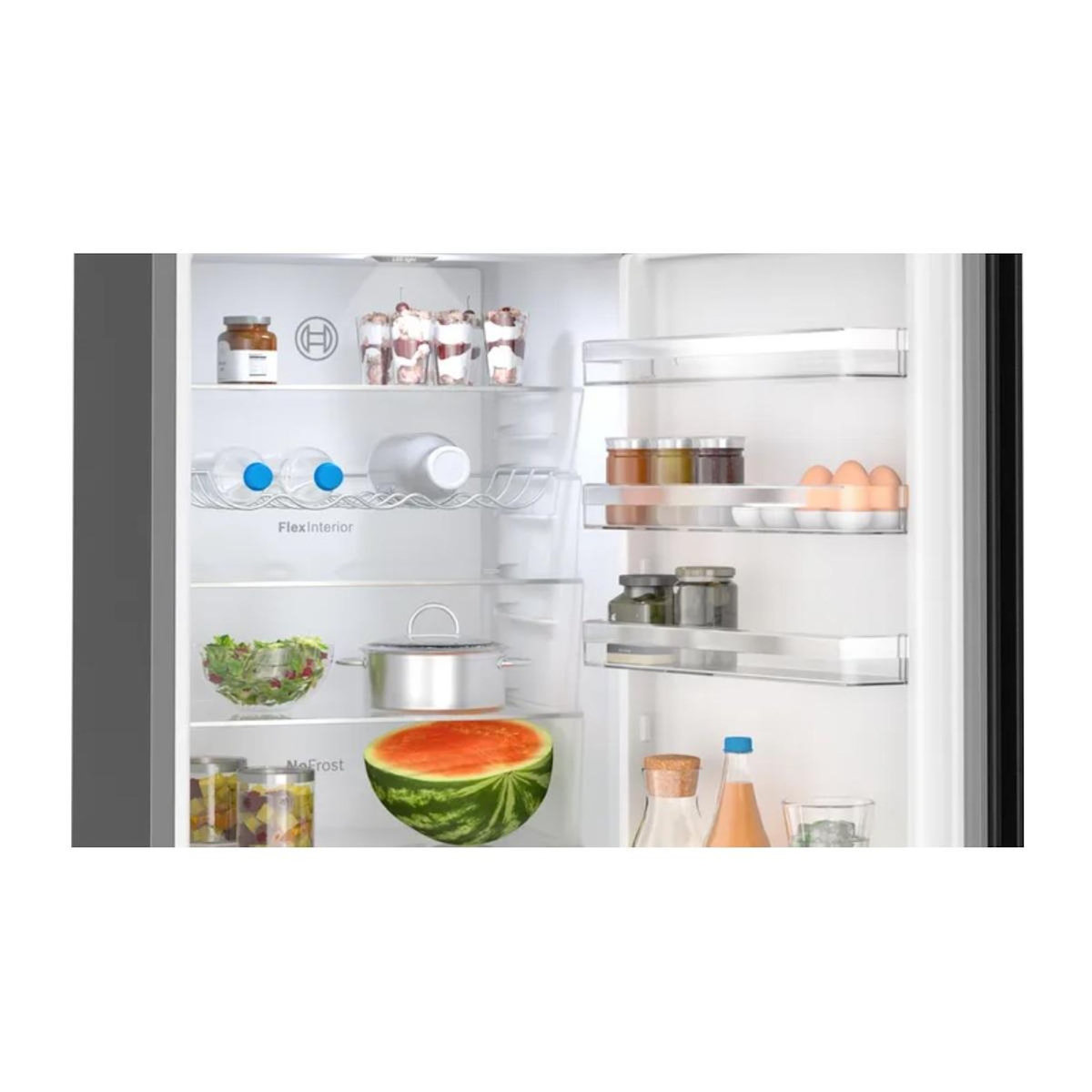BOSCH Réfrigérateur combiné 60cm 363l acier brossé noir - KGN392XCF