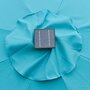 OUTSUNNY Parasol lumineux octogonal inclinable dim. 2,66L x 2,66l x 2,45H m parasol LED solaire métal polyester haute densité bleu turquoise