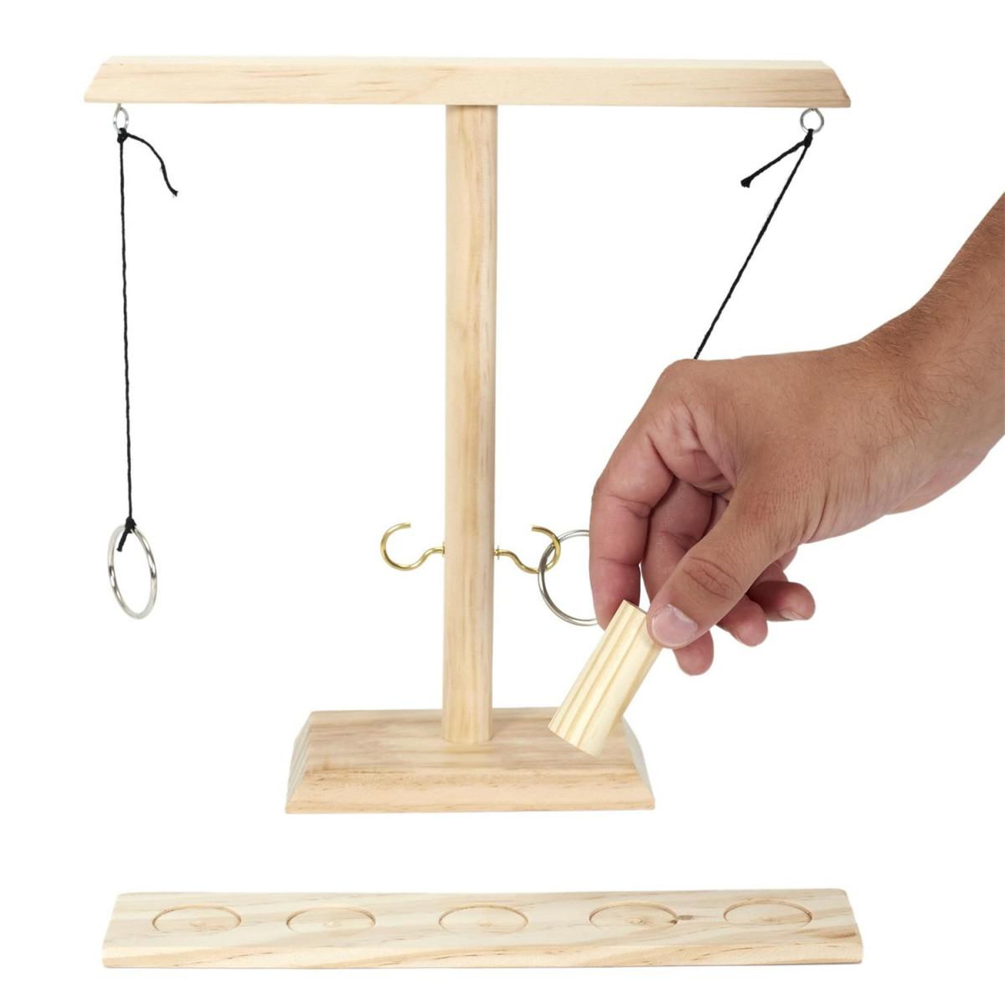 Voir la diapositive 5 : MISTER GADGET Jeu de lancer d'anneaux  bois  31cm naturel