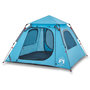 Voir la diapositive 2 : VIDAXL Tente de camping a dome 4 personnes bleu liberation rapide