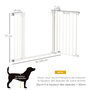 Voir la diapositive 3 : PAWHUT Barrière de sécurité animaux réglable 76-103L cm - porte 2 verrouillages, ouverture 2 sens - acier ABS blanc