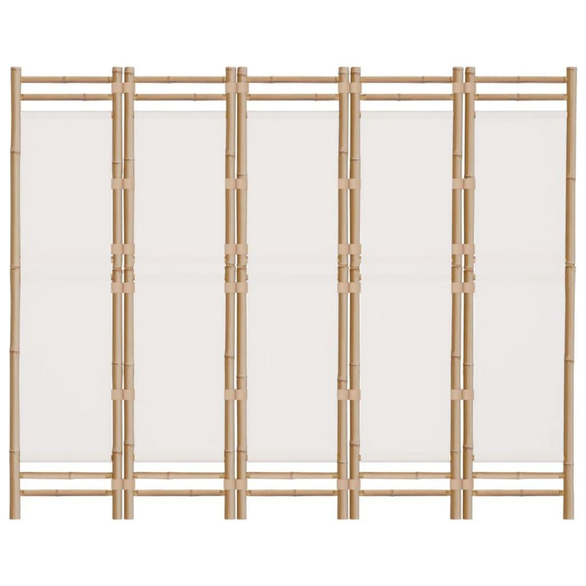 VIDAXL Cloison de separation pliante 5 panneaux 200 cm Bambou et toile