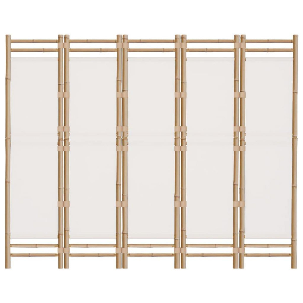 VIDAXL Cloison de separation pliante 5 panneaux 200 cm Bambou et toile