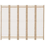 Voir la diapositive 4 : VIDAXL Cloison de separation pliante 5 panneaux 200 cm Bambou et toile
