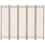 Voir la diapositive 4 : VIDAXL Cloison de separation pliante 5 panneaux 200 cm Bambou et toile