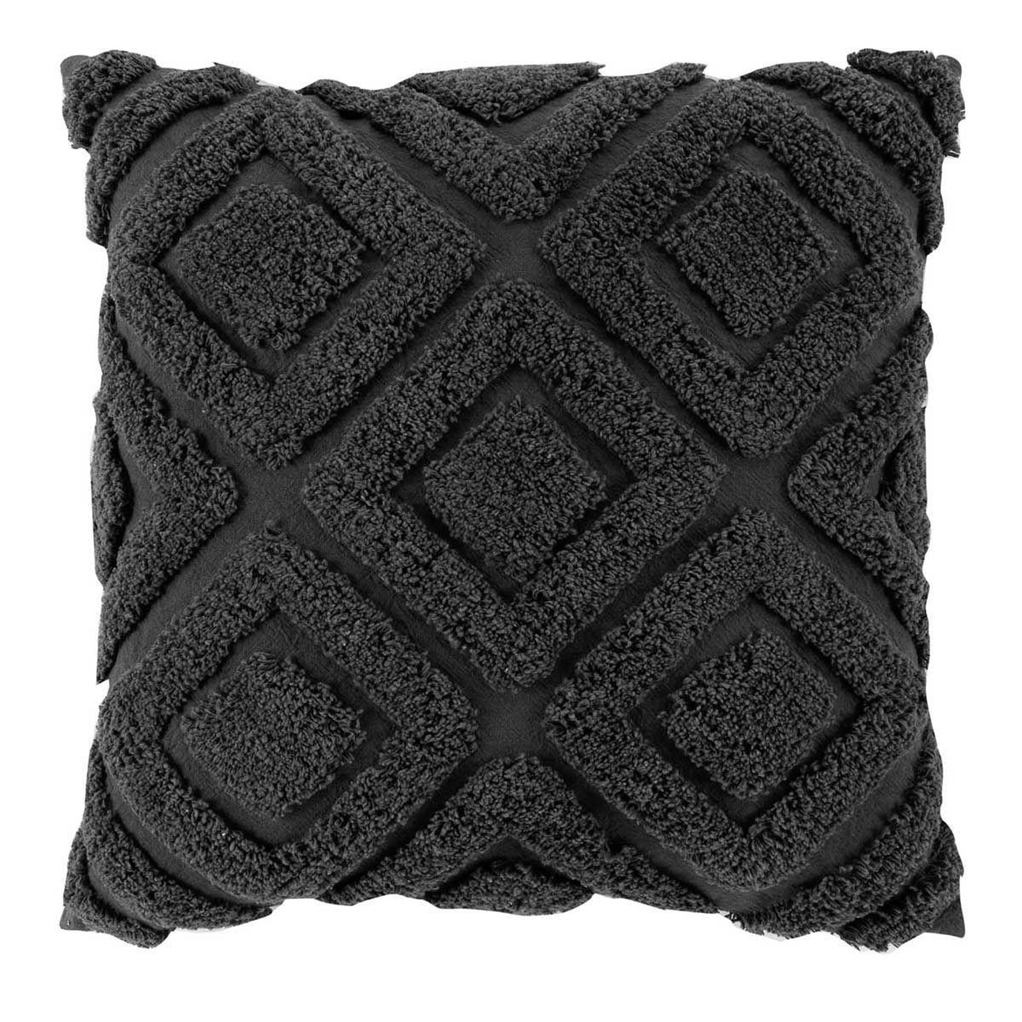 Douceur d'Intérieur Coussin déco uni  zaina  45x45cm anthracite