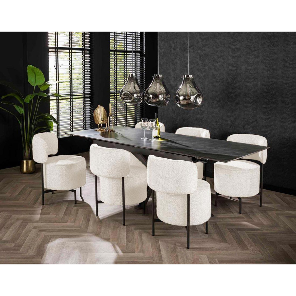 LISA DESIGN Tissia - lot de 2 chaises pivotantes - en tissu bouclette
