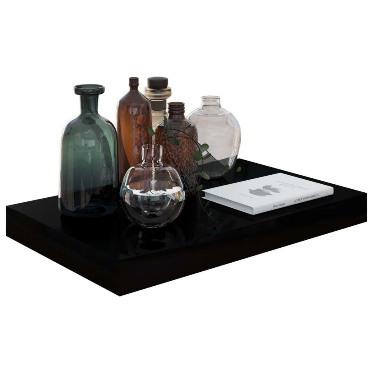 VIDAXL Etagere murale flottante Noir brillant 40x23x3,8 cm MDF