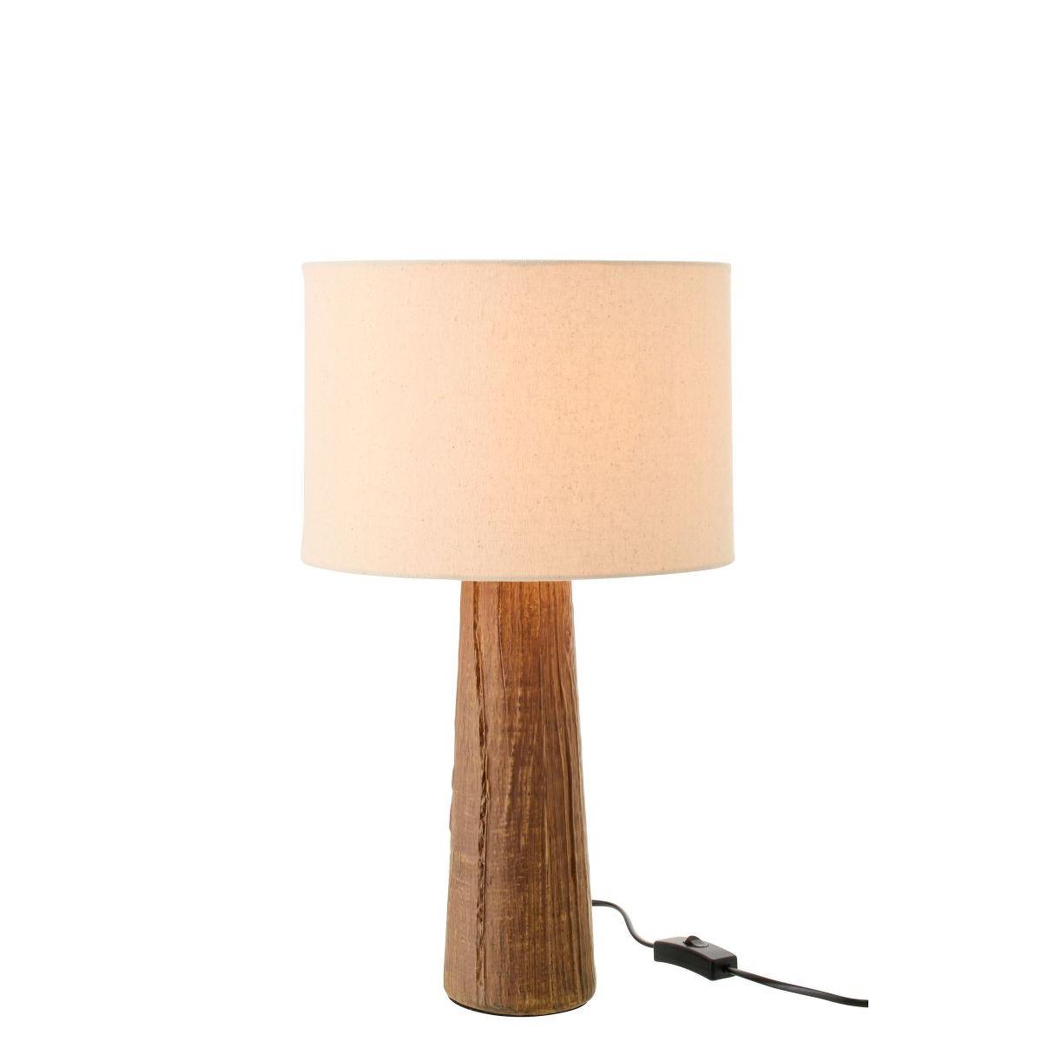 Voir la diapositive 3 : J-LINE Lampe à poser en céramique  melina  43cm marron
