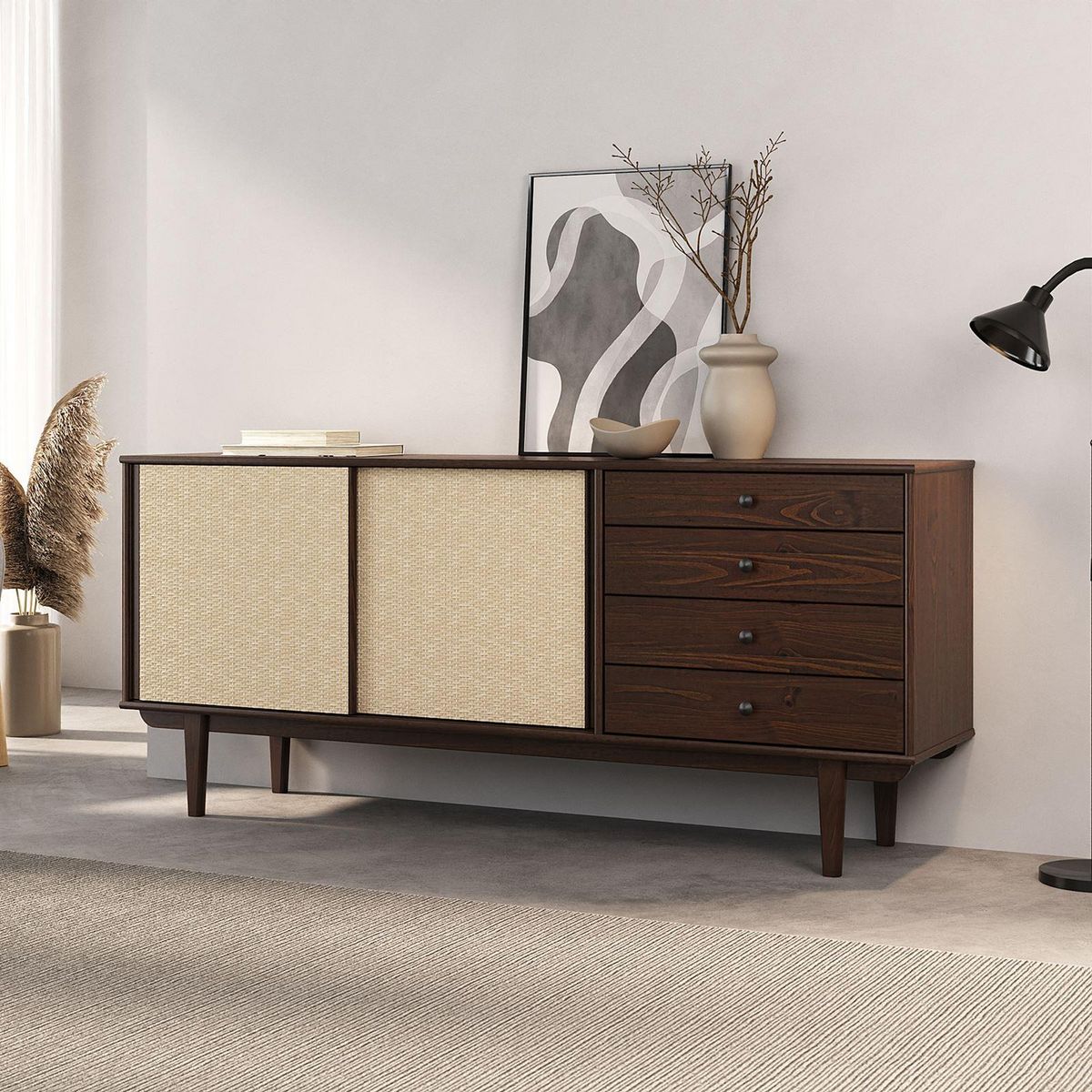 IDIMEX Buffet SIMONA L 175 cm en bois massif