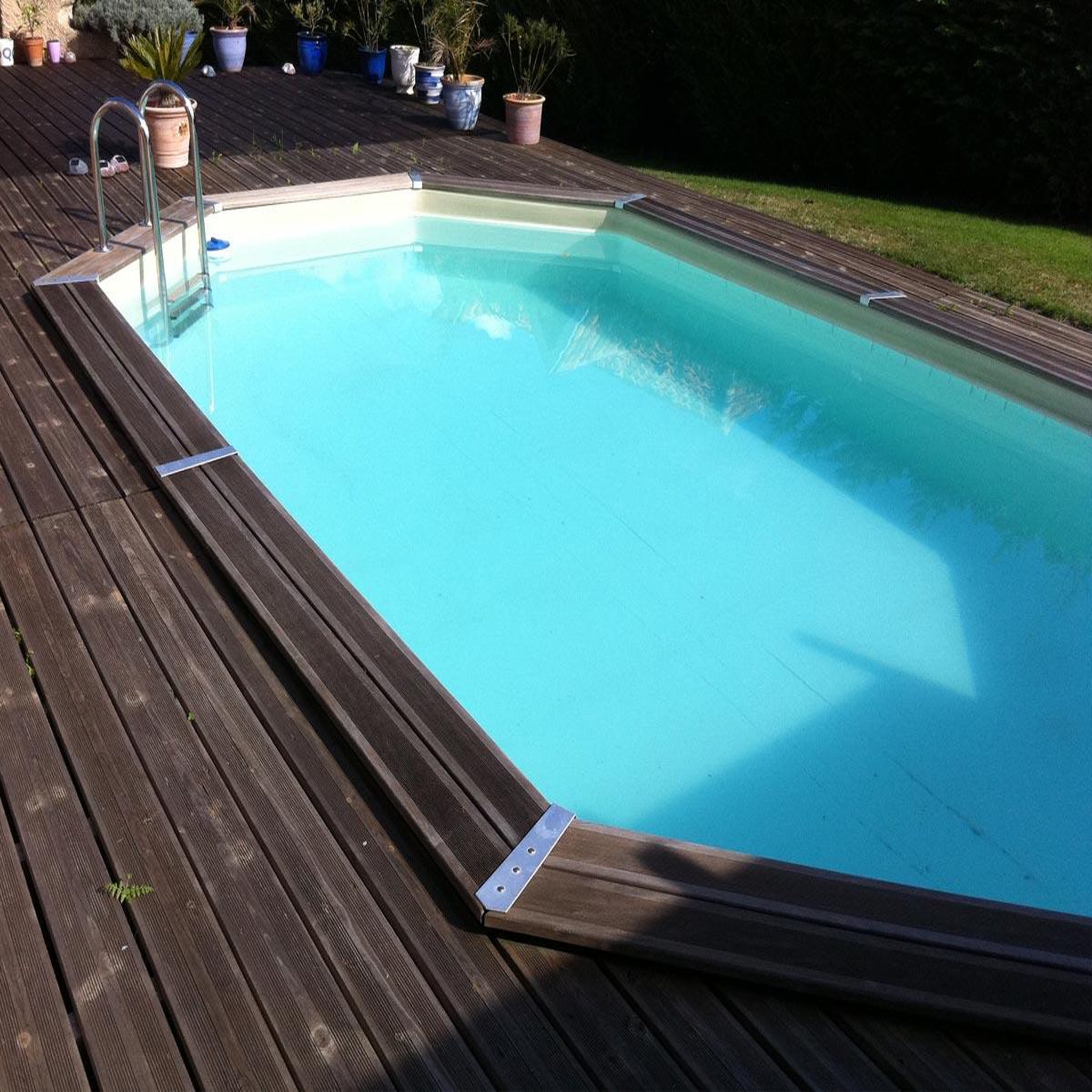 Voir la diapositive 2 : Ubbink Piscine bois océa 6,10 x 4,00 x 1,30 m - liner gris - ubbink