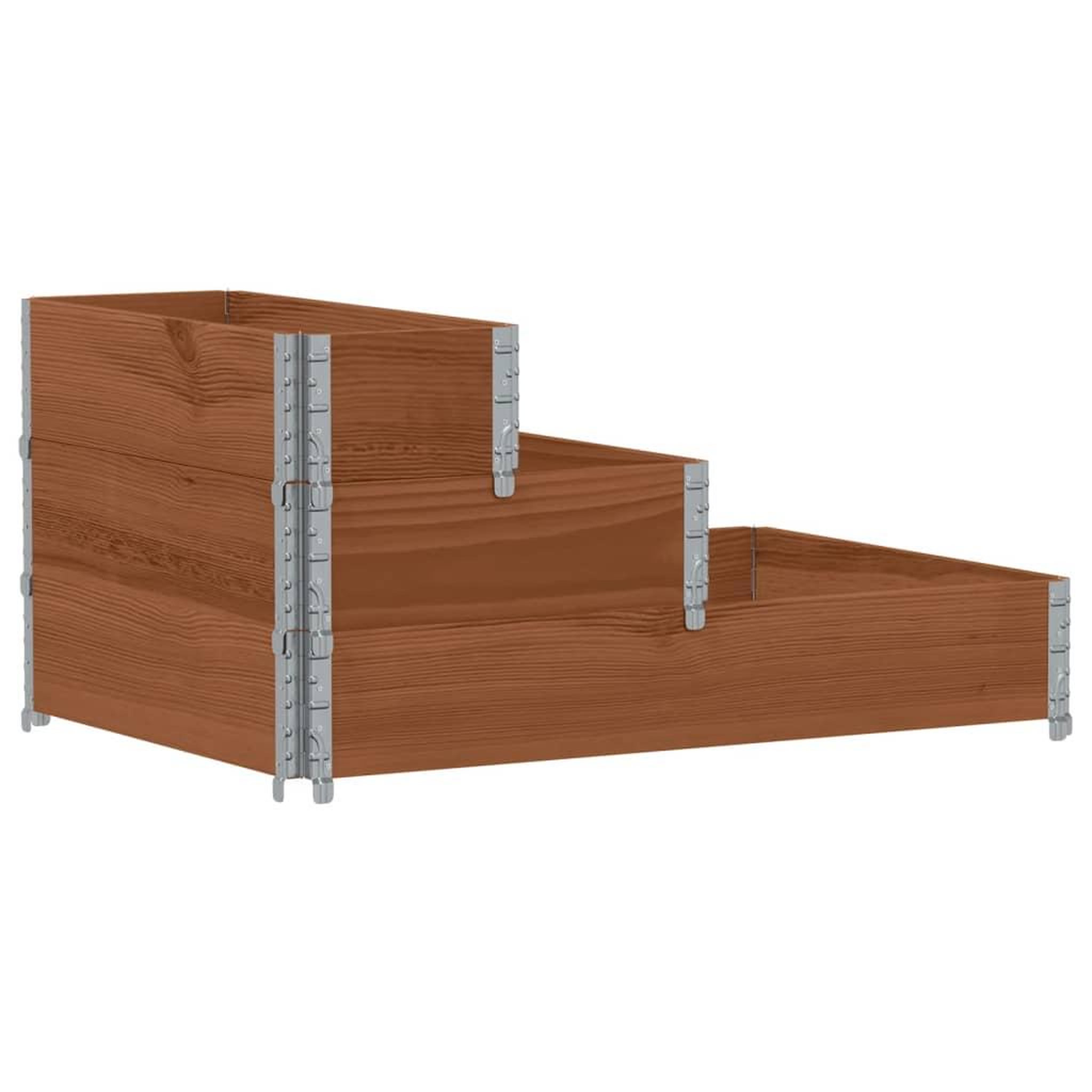 Voir la diapositive 2 : VIDAXL Lit sureleve a 3 niveaux marron 120x80 cm bois pin massif