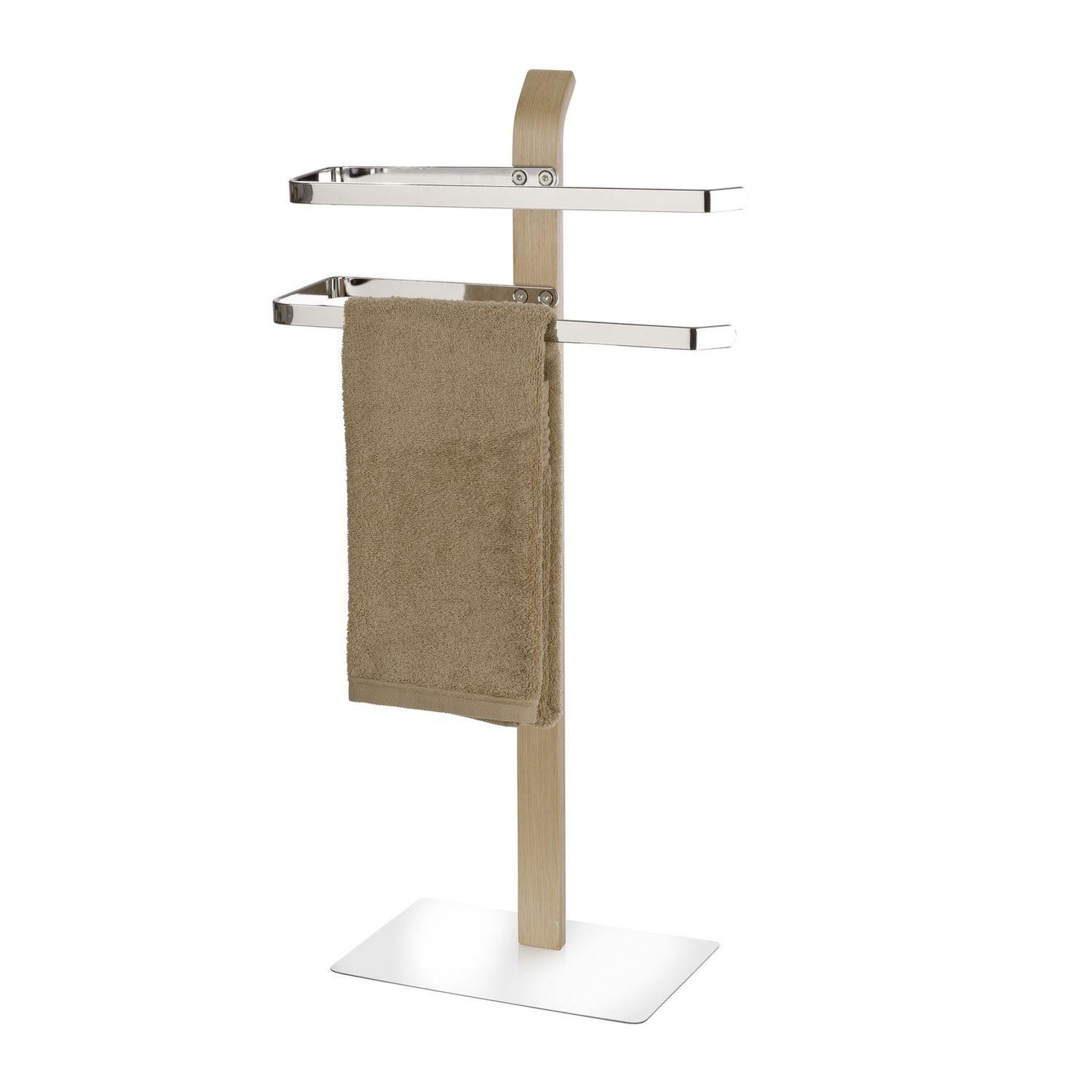 Wenko Porte-serviettes design inox et bois samona - l. 40 x h. 79 cm - gris