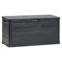 Voir la diapositive 2 : TOOMAX Coffre de rangement jardin résine - Anthracite - 280L - MULTIBOX WOODY 280