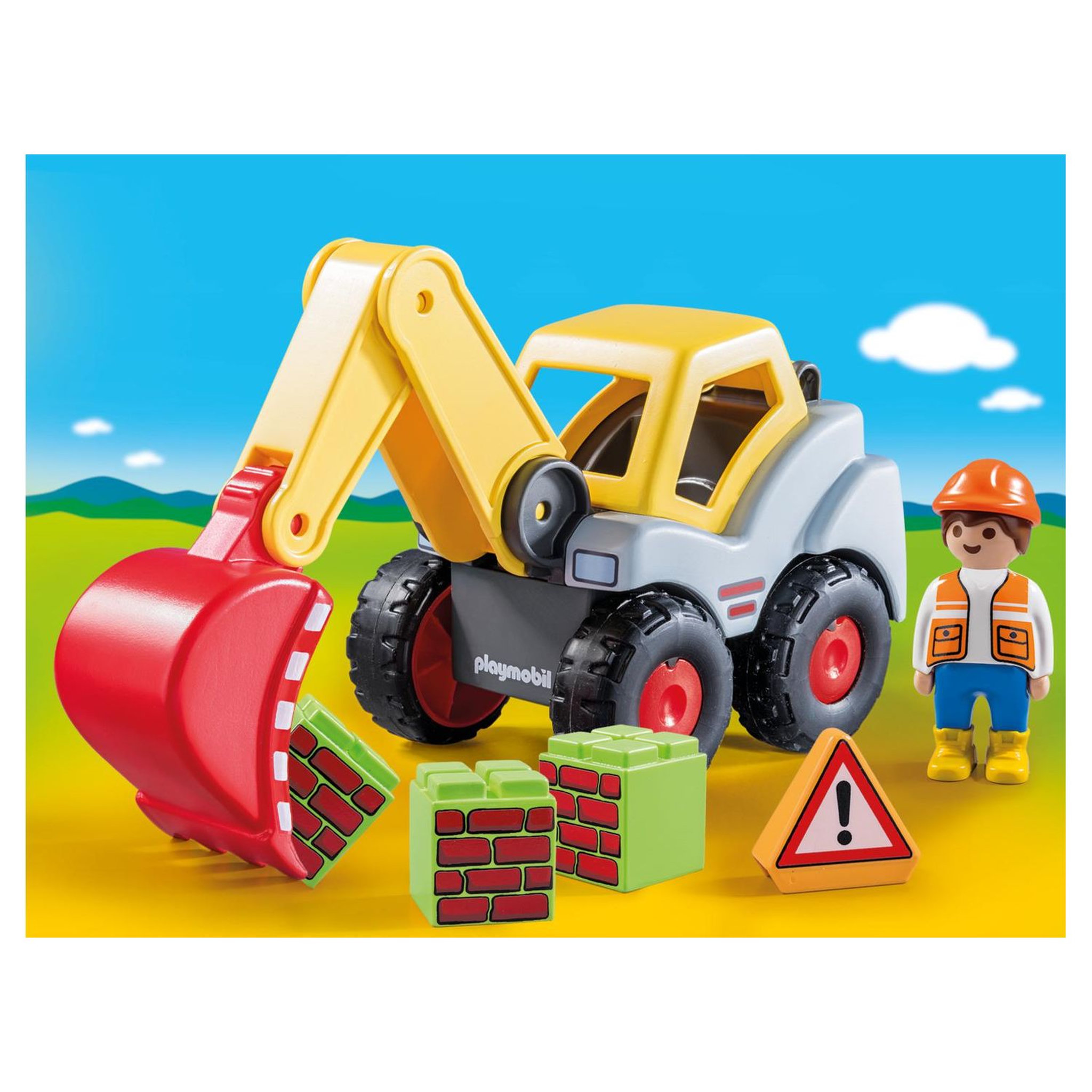 Voir la diapositive 3 : PLAYMOBIL 70125 - 1.2.3 -  Pelleteuse