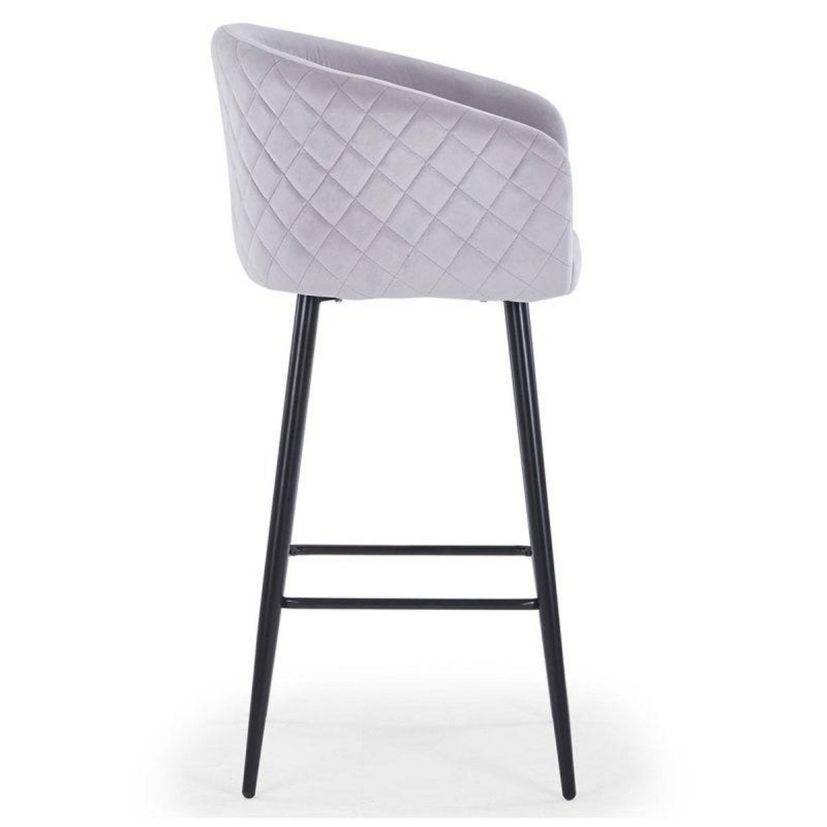 Paris Prix Tabouret de Bar en Velours  Kandi  106cm Argent