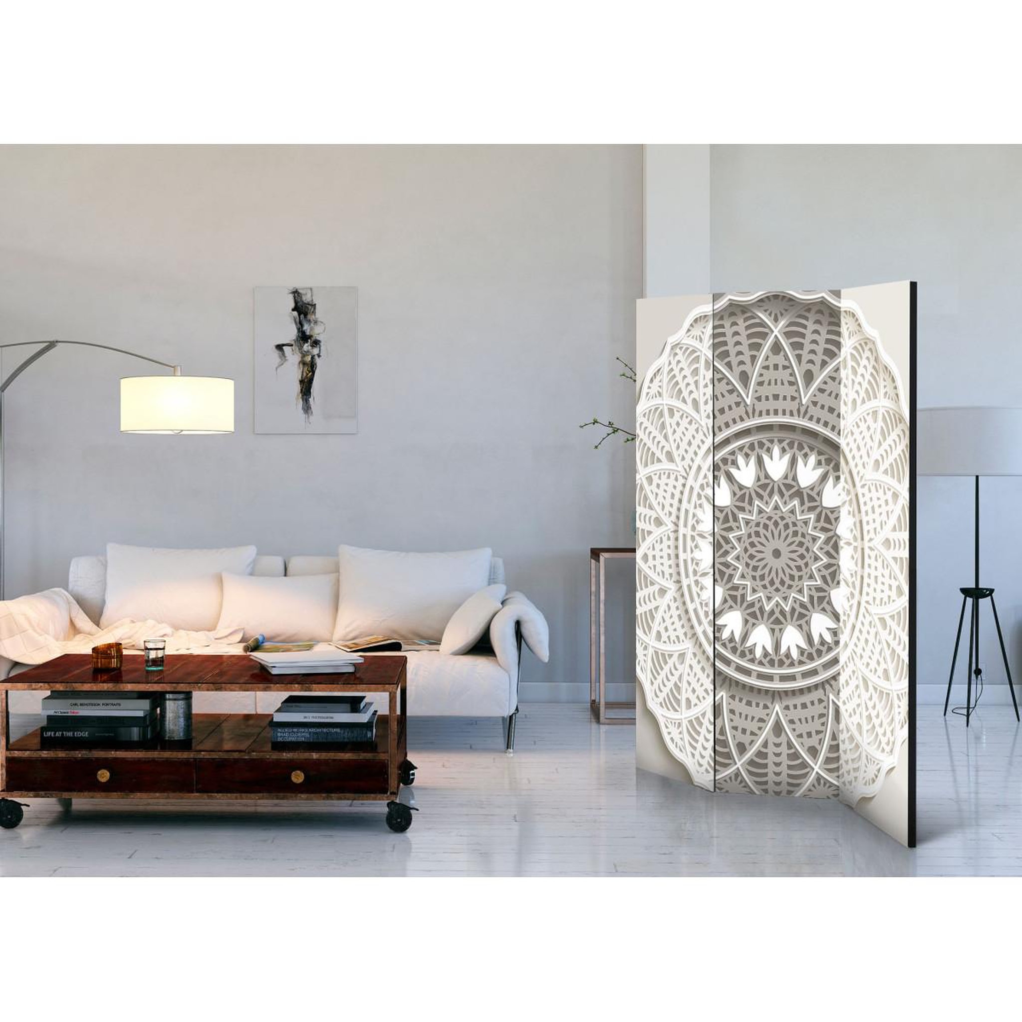 Voir la diapositive 2 : Paris Prix Paravent 3 volets  mandala 3d  135x172cm