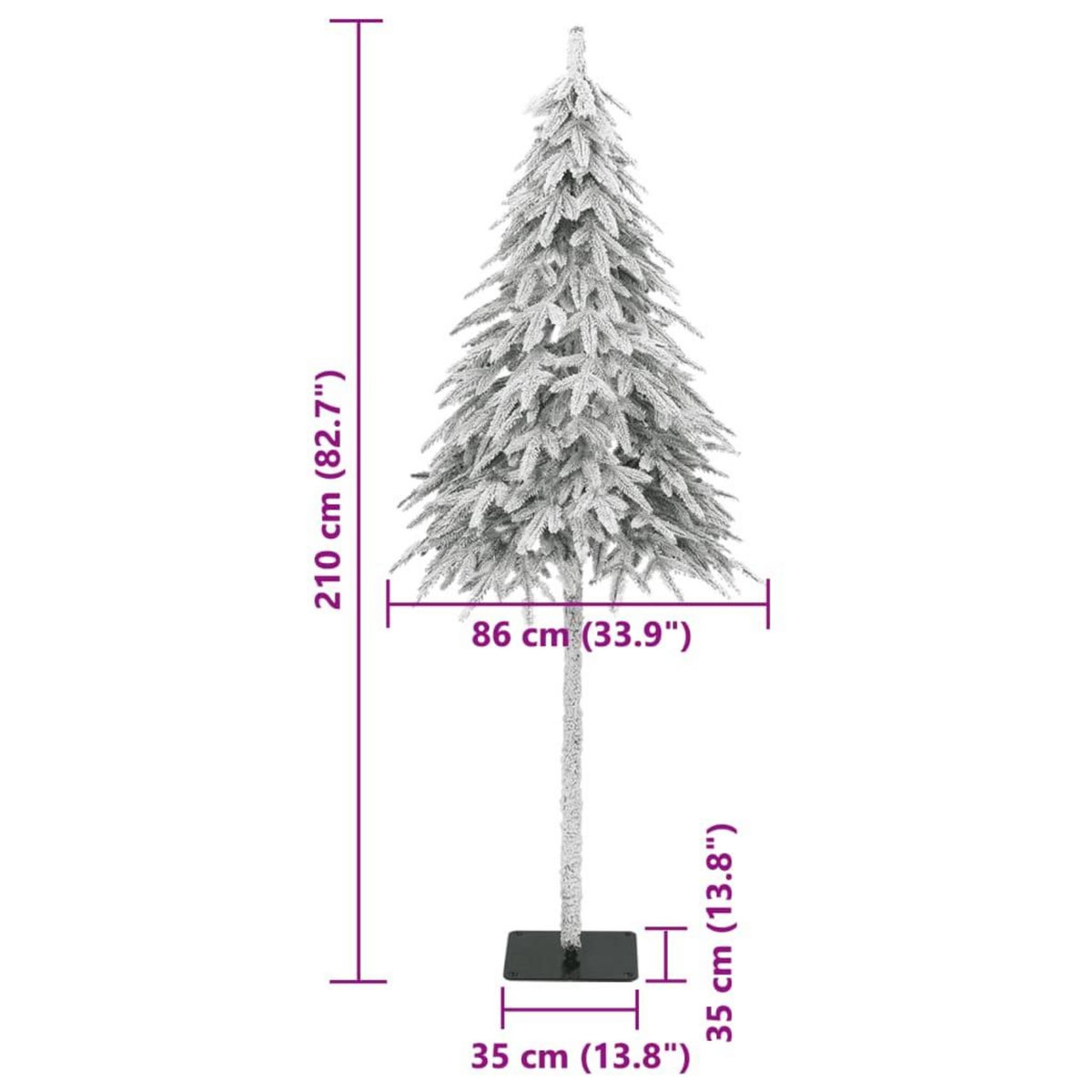VIDAXL Sapin de Noël artificiel avec neige floquee 210 cm