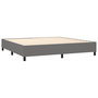 Voir la diapositive 4 : VIDAXL Sommier a lattes de lit avec matelas Gris fonce 200x200cm Tissu