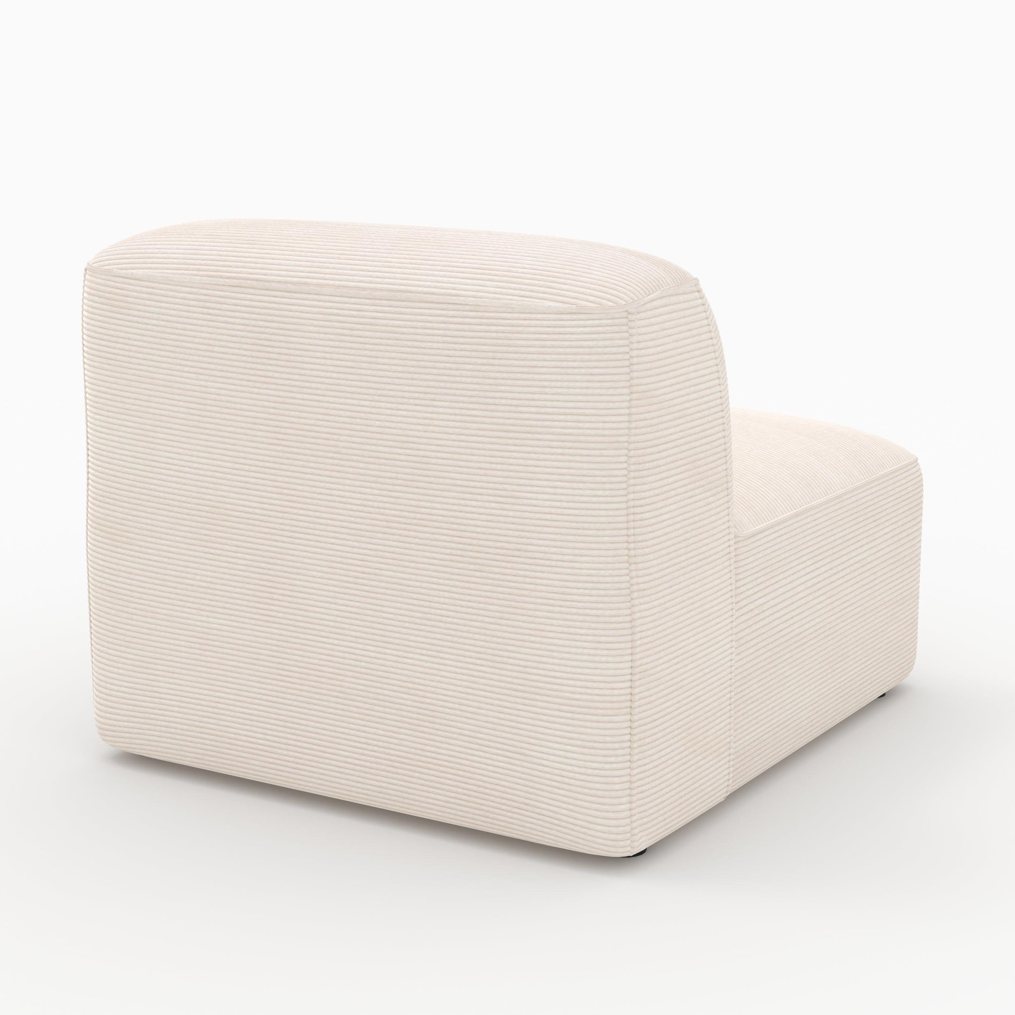 Voir la diapositive 2 : MAISON PAVANE Chauffeuse pour canapé modulable en velours blanc cassé-mina