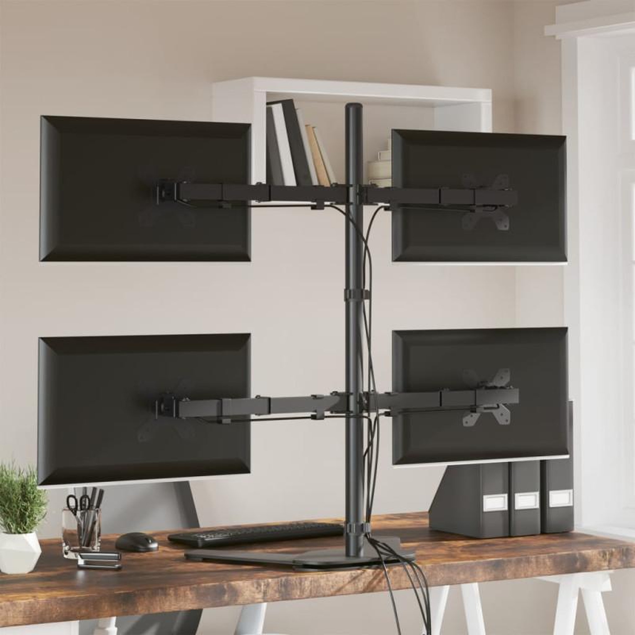 Voir la diapositive 3 : VIDAXL Support de moniteur noir acier VESA 75 100 mm