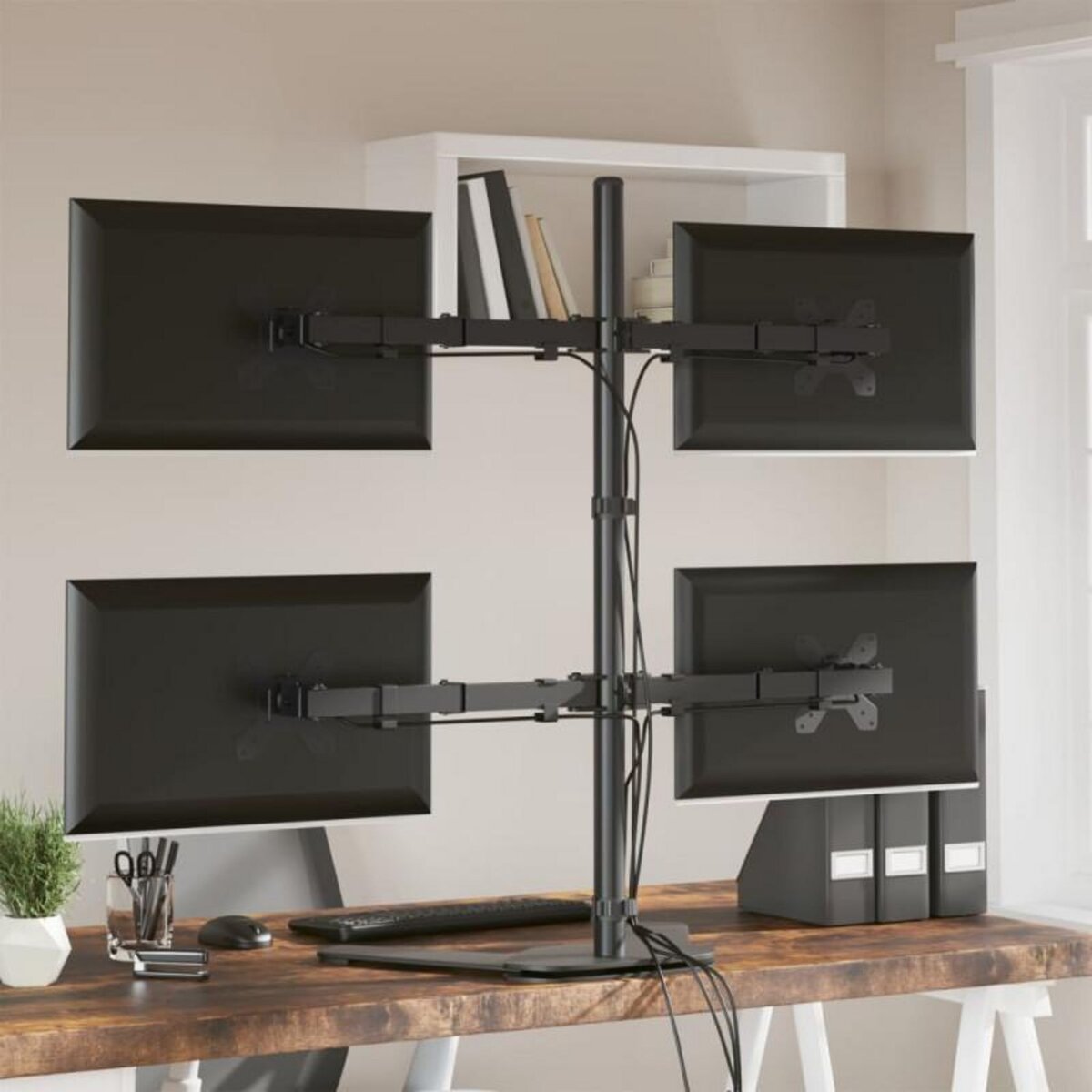 VIDAXL Support de moniteur noir acier VESA 75 100 mm