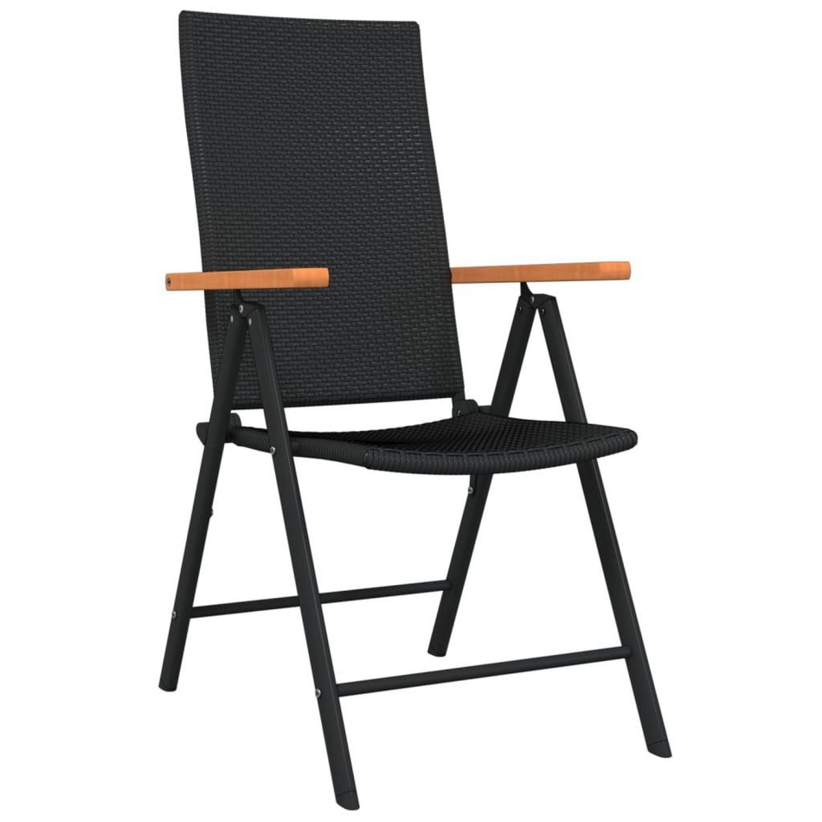 VIDAXL Ensemble a manger de jardin 3 pcs Noir