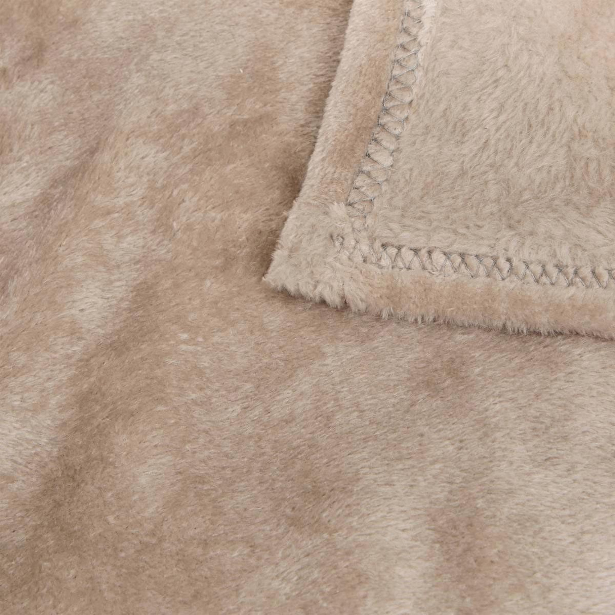 Voir la diapositive 2 : ATMOSPHERA Plaid en flanelle uni  ollis  240x260cm beige lin