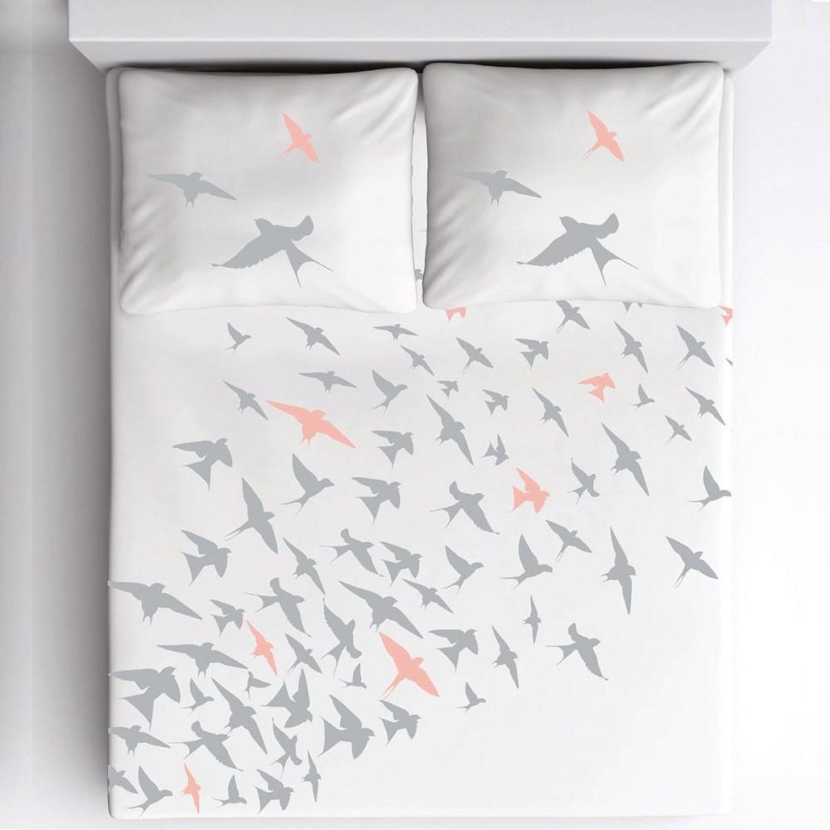 Dourev Housse de couette 240x220 Bird + 2 taies coton 57 fils