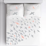 Dourev Housse de couette 240x220 Bird + 2 taies coton 57 fils
