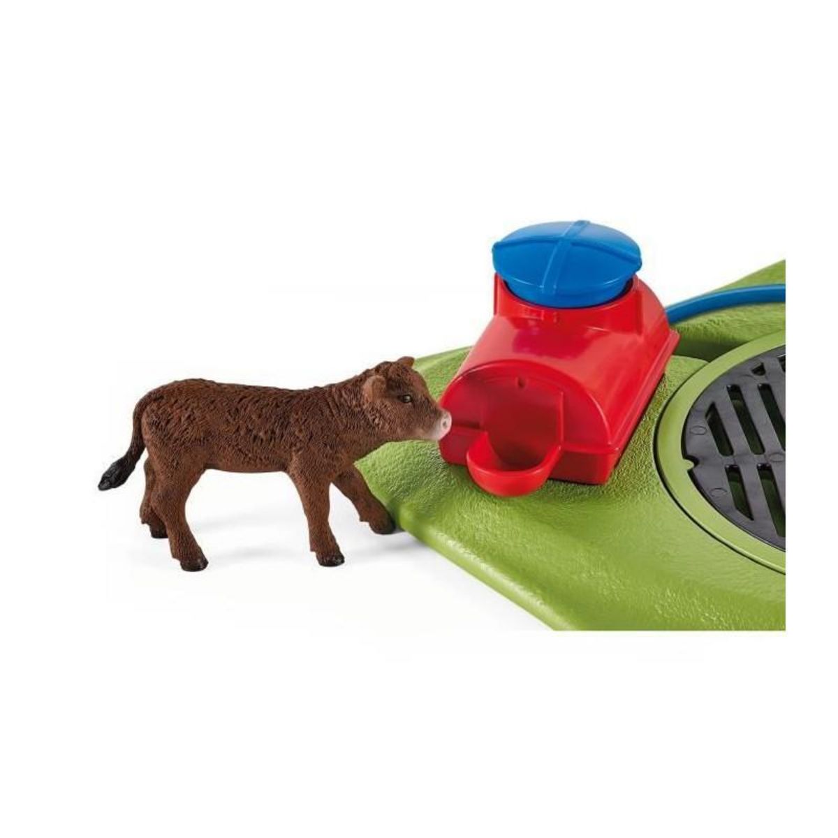 Schleich Station de lavage pour vache, Coffret de jeu avec 1 figurine de vache, 1 veau et 1 figurine humaine - SCHLEICH 42529 FARM WORLD