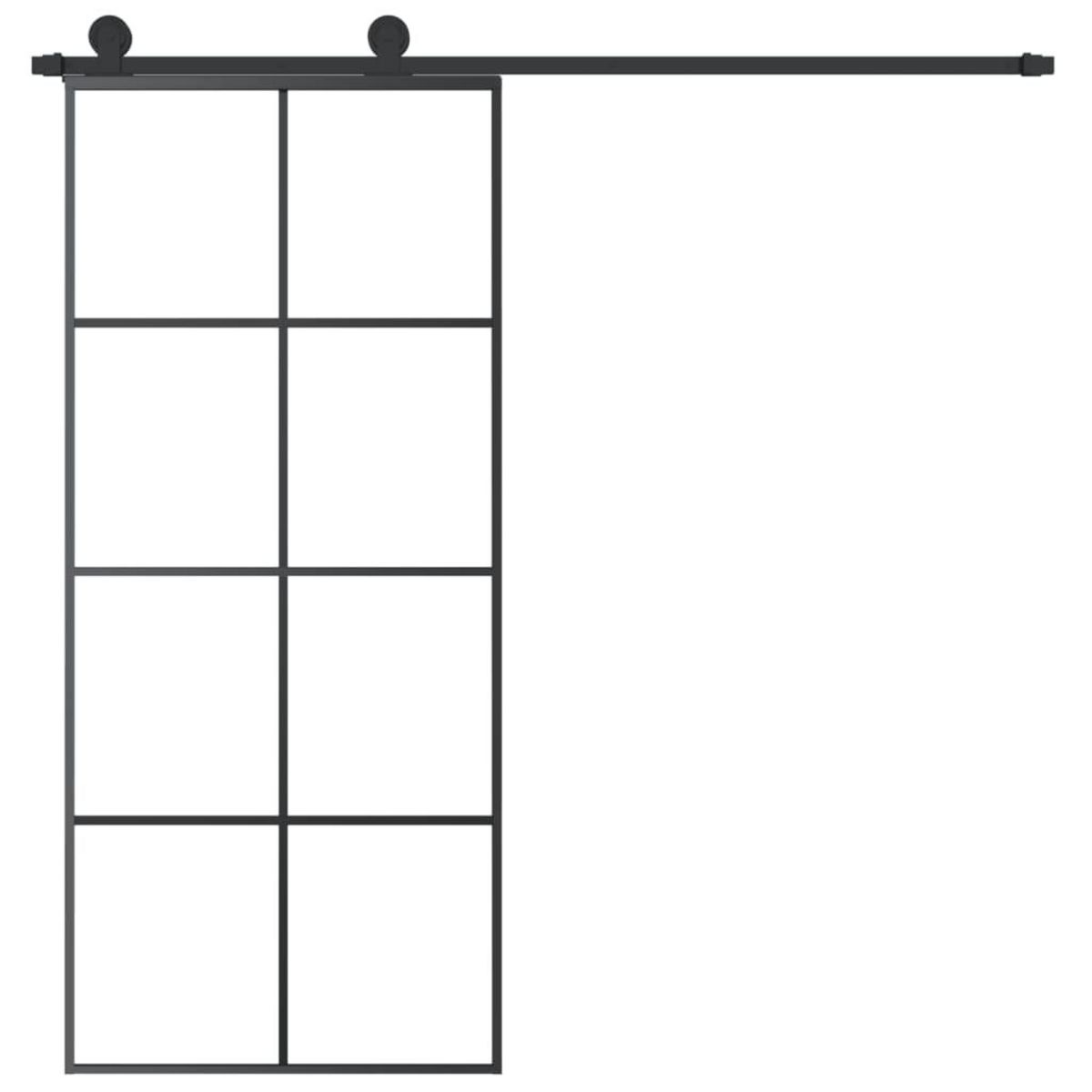 VIDAXL Porte coulissante avec kit de quincaillerie 90x205 cm Verre ESG