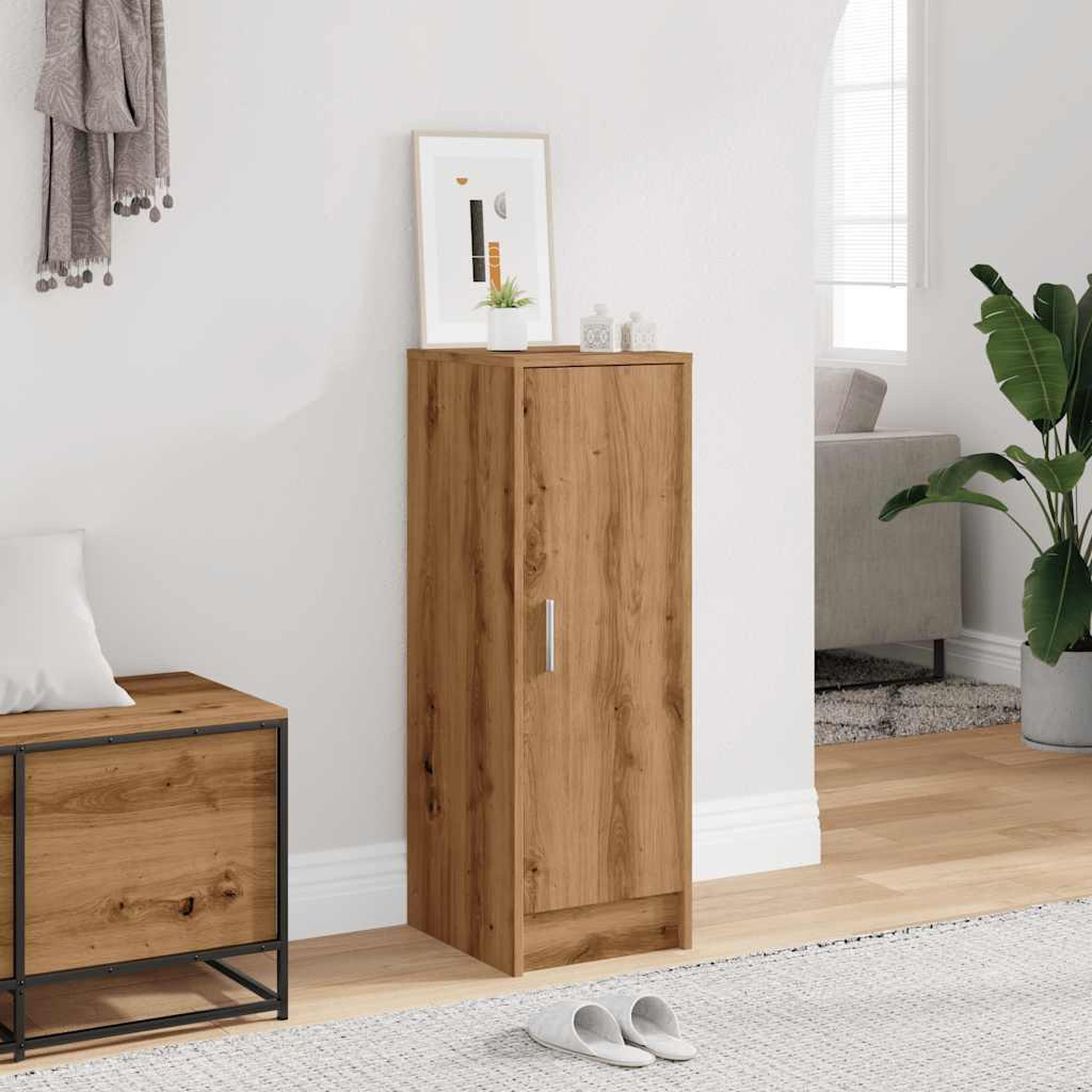 Voir la diapositive 3 : VIDAXL Armoire a chaussures chene artisanal 32x35x92cm bois ingenierie