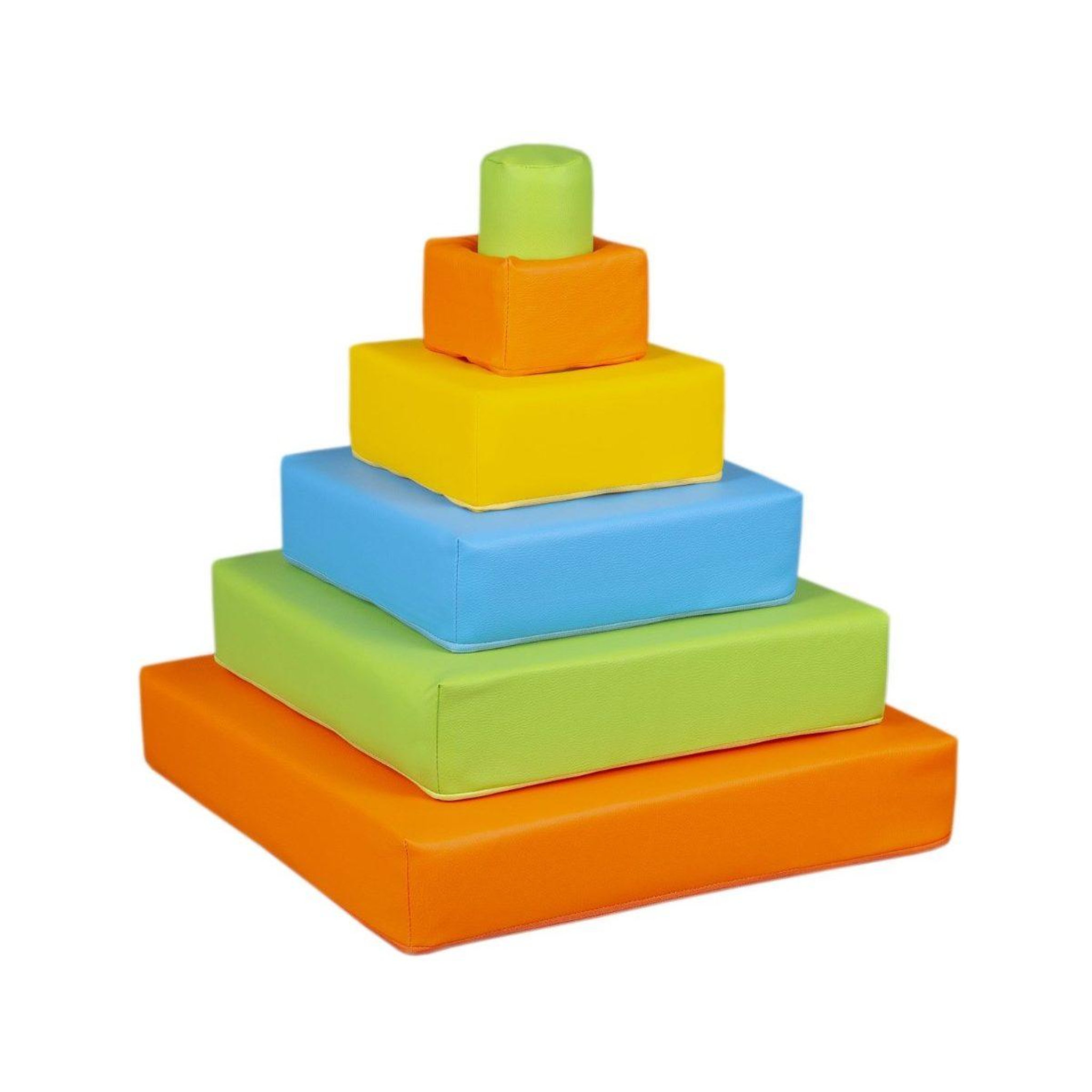 VELINDA Pyramide- lot de 6 gros blocs jaune vert bleu orange