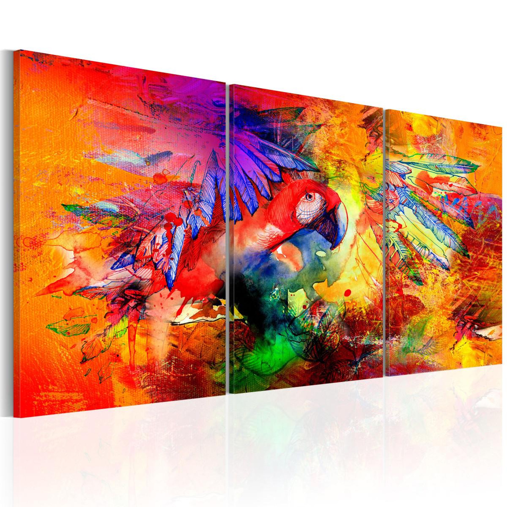 Voir la diapositive 1 : Paris Prix Tableau imprimé  colourful parrot