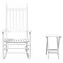 Voir la diapositive 2 : VIDAXL Chaise a bascule avec table pliable blanc bois massif peuplier
