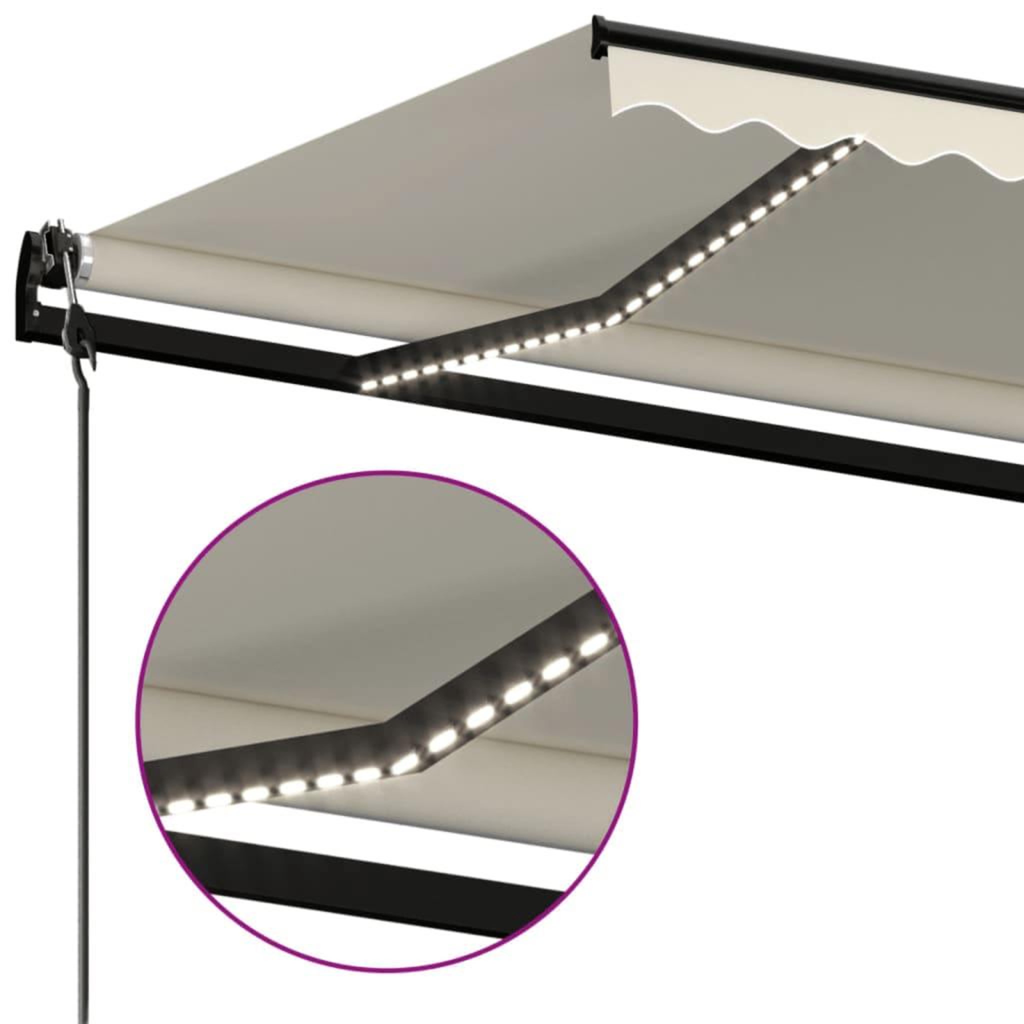 Voir la diapositive 5 : VIDAXL Auvent automatique avec capteur de vent et LED 450x350 cm Creme